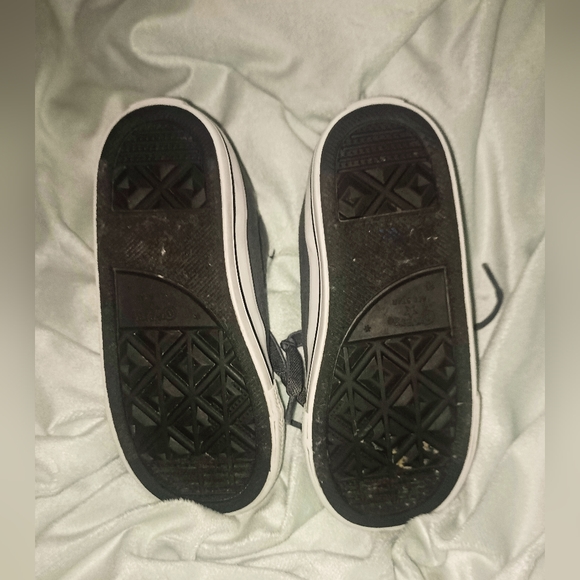 Converse SIZE 10 TODDLER GREY & LIME GREEN HIGH TOPS -EUC - Picture 4 of 6